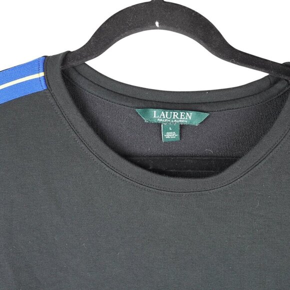 Lauren Ralph Lauren Womens Black Track-Stripe T-Shirt Size L - Picture 4 of 10